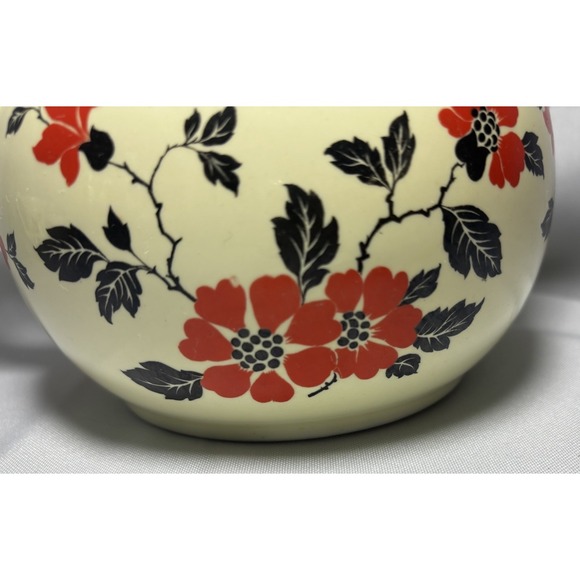 🌸Hall's Superior Quality Red Poppy Sugar & Creamer & Tea Pot With Lids - Picture 3 of 15